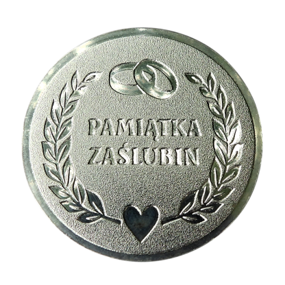 Medal ślubny srebrny lustrzany